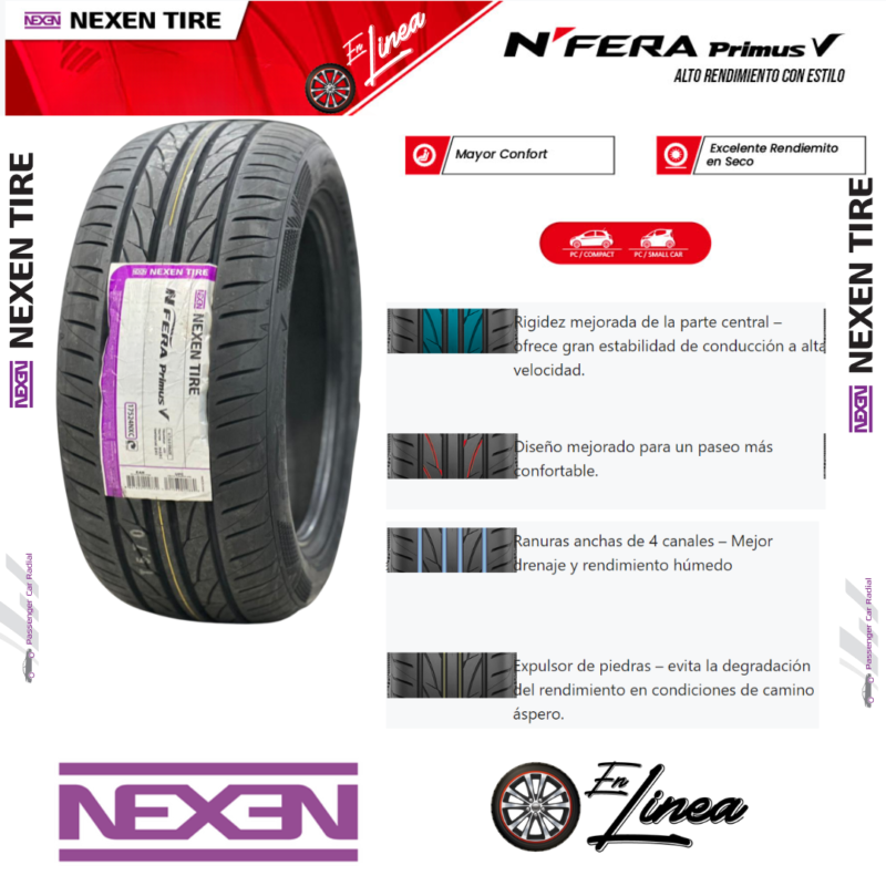 NEXEN TIRE 225 45R17 94W TL NFERA PRIMUS V XL Llantaenlinea nexen-tire-225-45r17-94w-tl-nfera-primus-v-xl-llantaenlinea